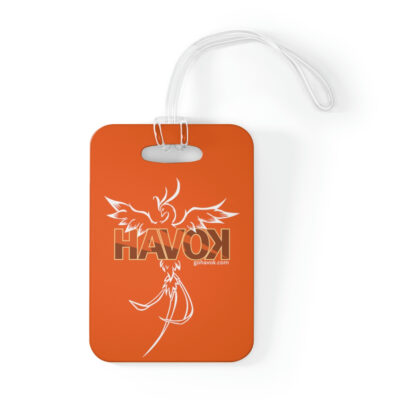 Havok Phoenix Mascot luggage bag tag orange